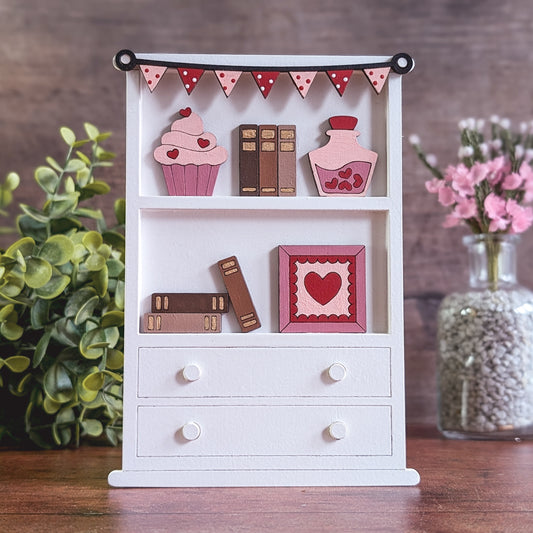 Interchangeable bookcase with Valentine's set